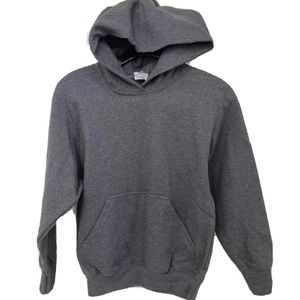 NWOT Fleece Hoodie Port & Company Child Youth unisex Med 7 8 Gray Sweatshirt